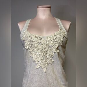 Abercrombie & Fitch Cream Sequin Detail Top